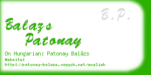 balazs patonay business card